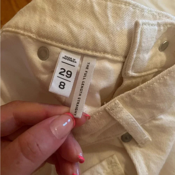 LOFT High Rise Full Length Straight Jeans in Popcorn 29/8 - Picture 6 of 10